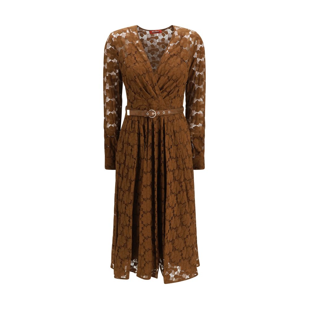 Max Mara Braunes Polyamid Freizeitkleid