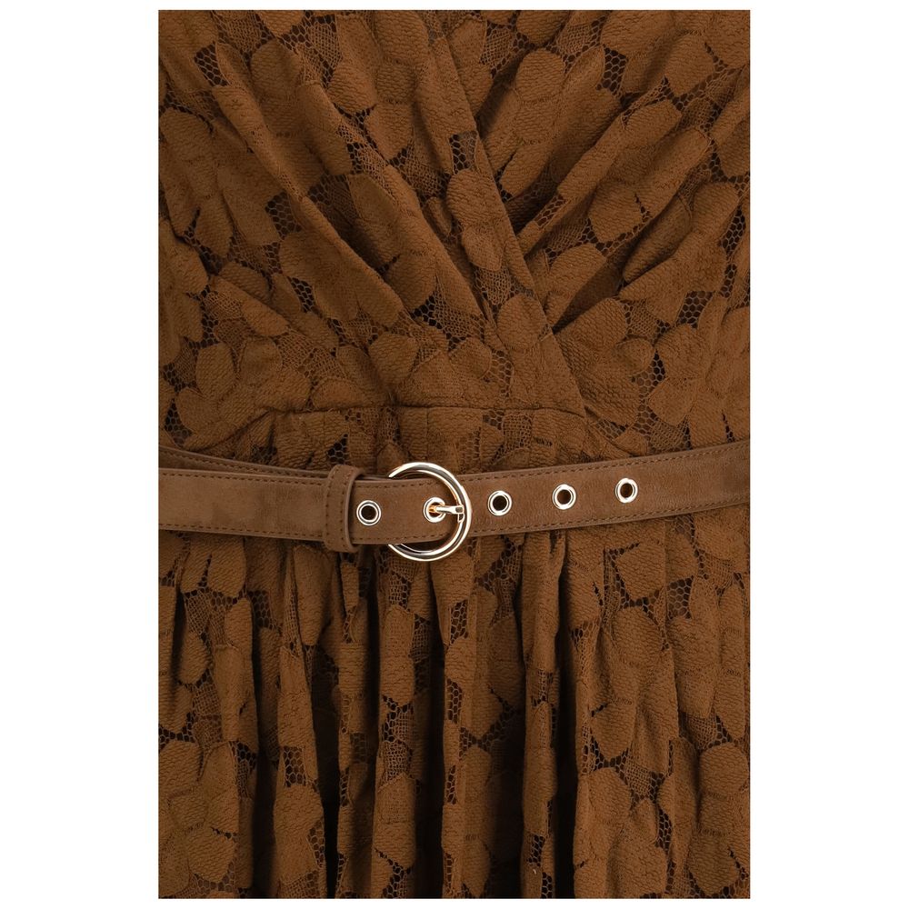 Max Mara Braunes Polyamid Freizeitkleid