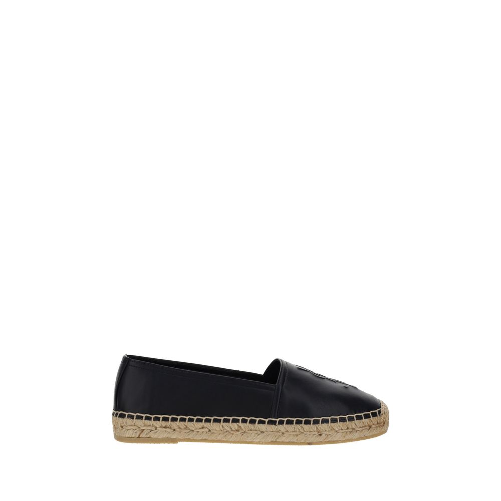 Saint Laurent Schwarze Lammleder-Espadrilles Ovis Aries Aries