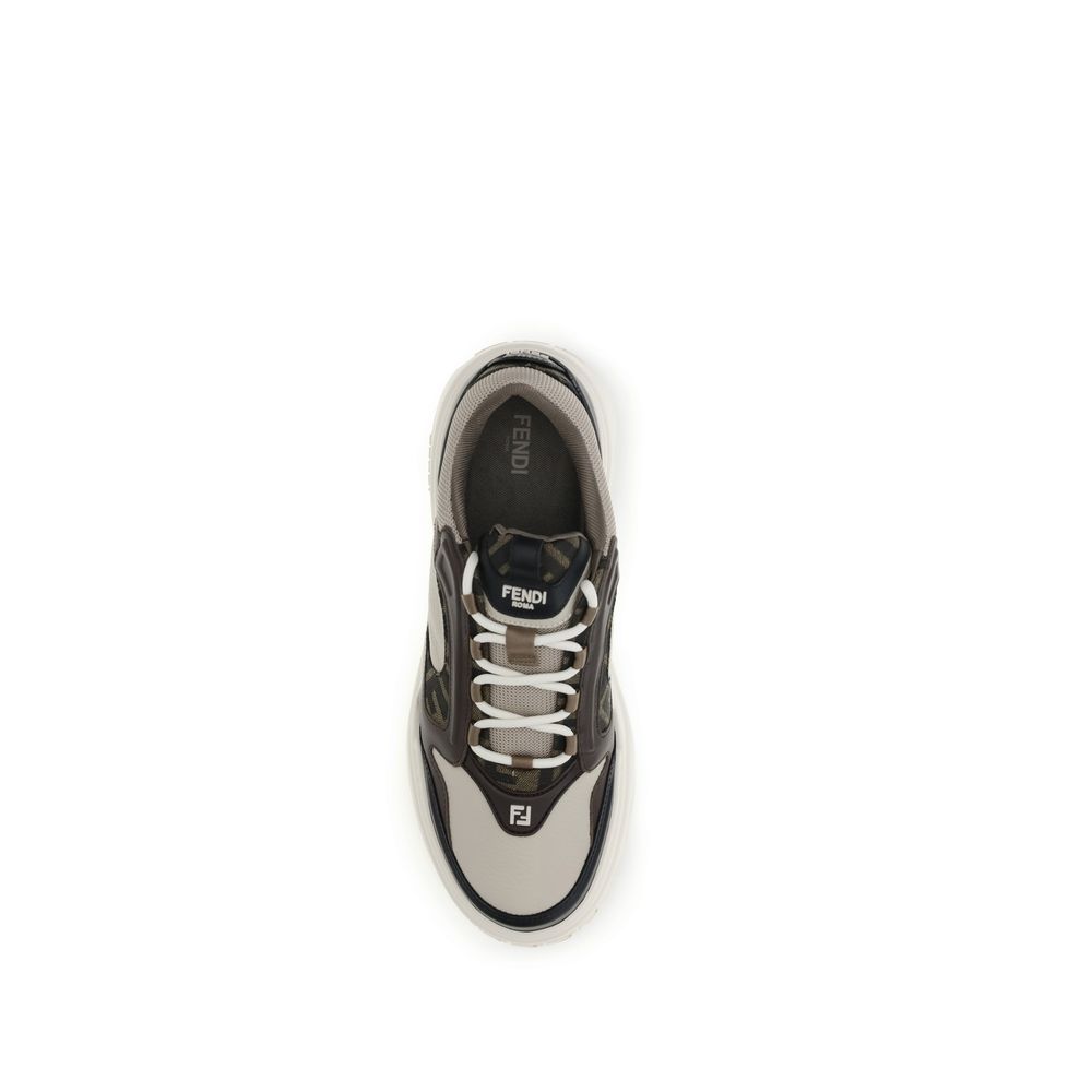 Fendi Schwarze Bos Taurus Kalbsleder Chunky Sneaker