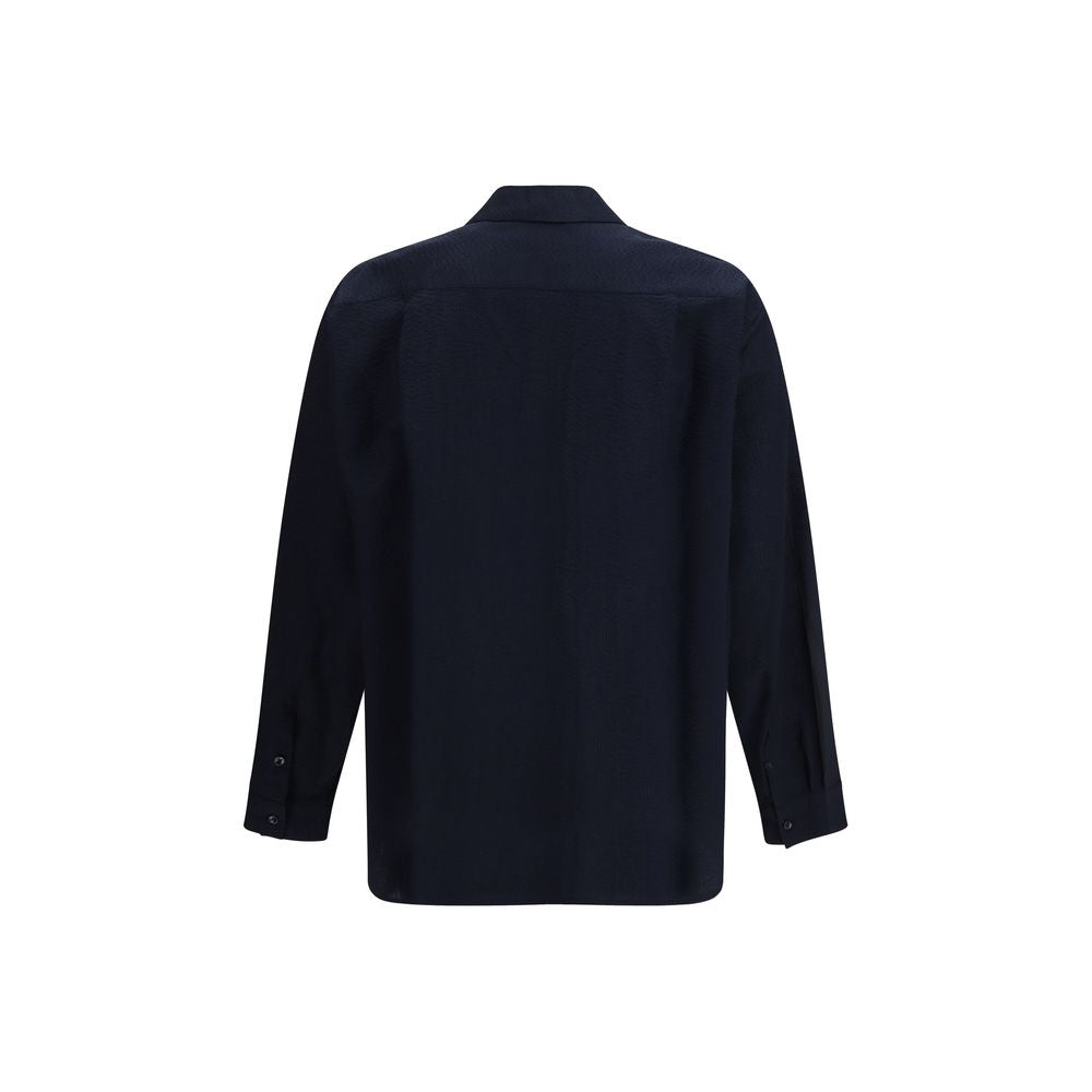 Giorgio Armani Blaues Baumwollhemd
