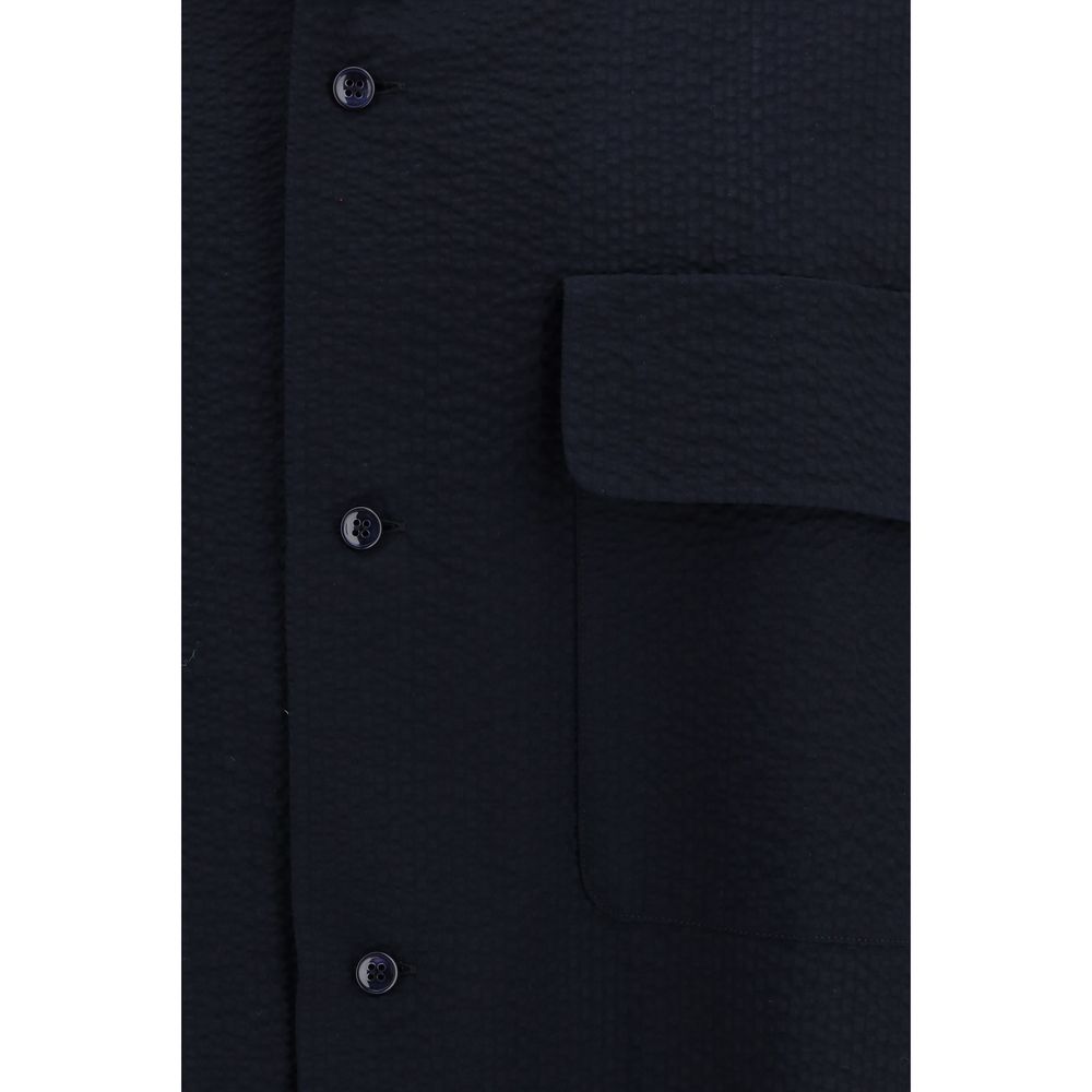 Giorgio Armani Blaues Baumwollhemd