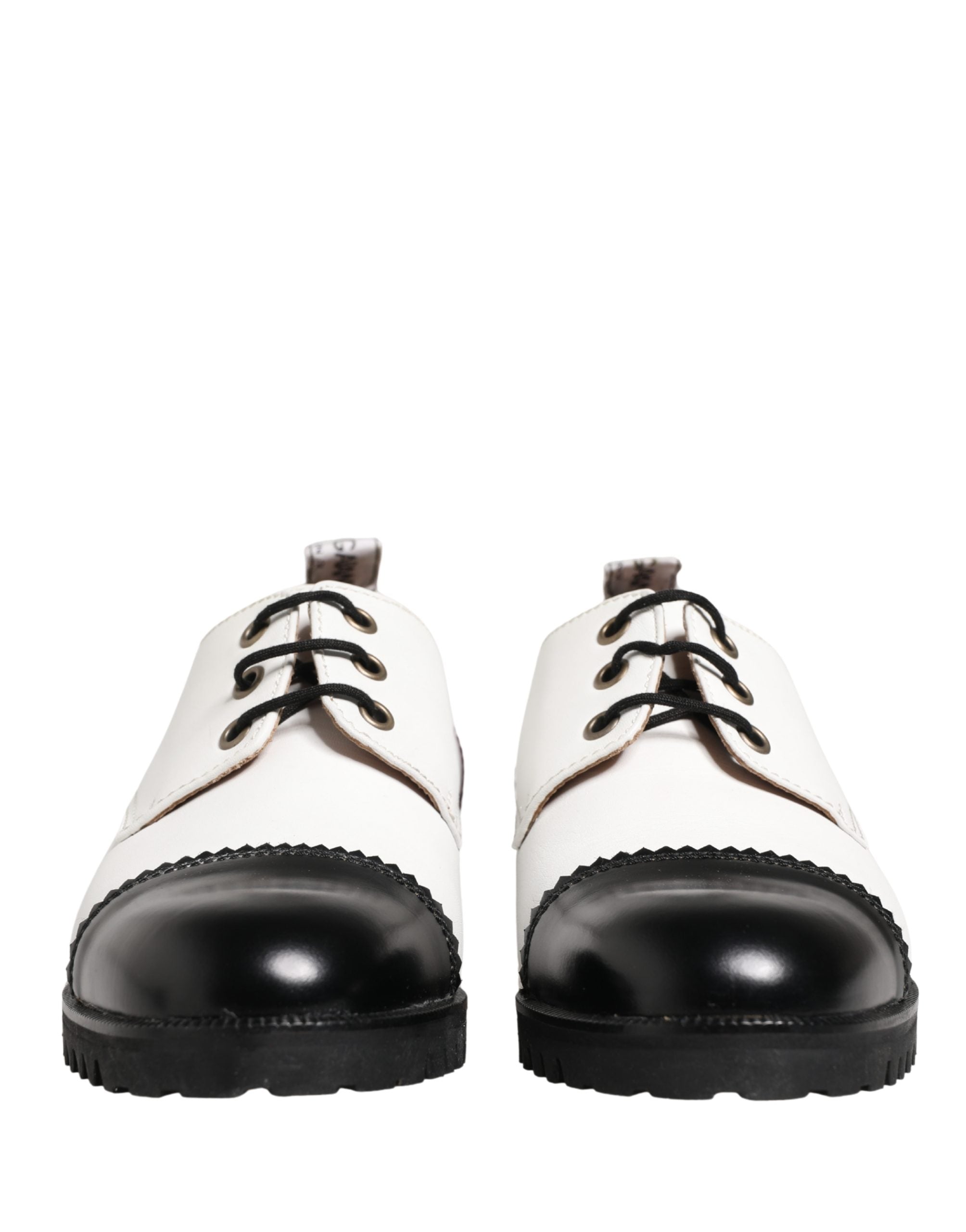 Dolce & Gabbana Schwarze und weiße Leder-Derbyschuhe