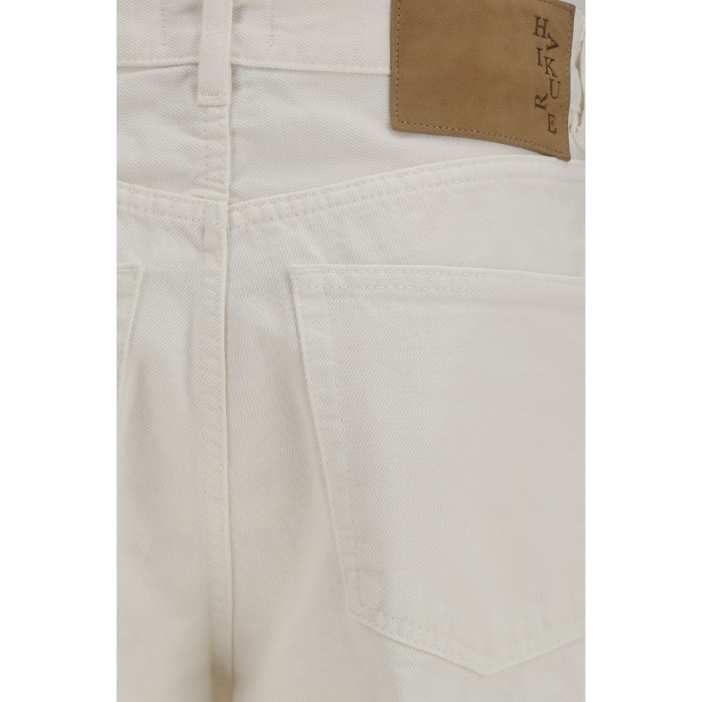 Haikure Weiße Baumwolljeans im Relaxed Fit