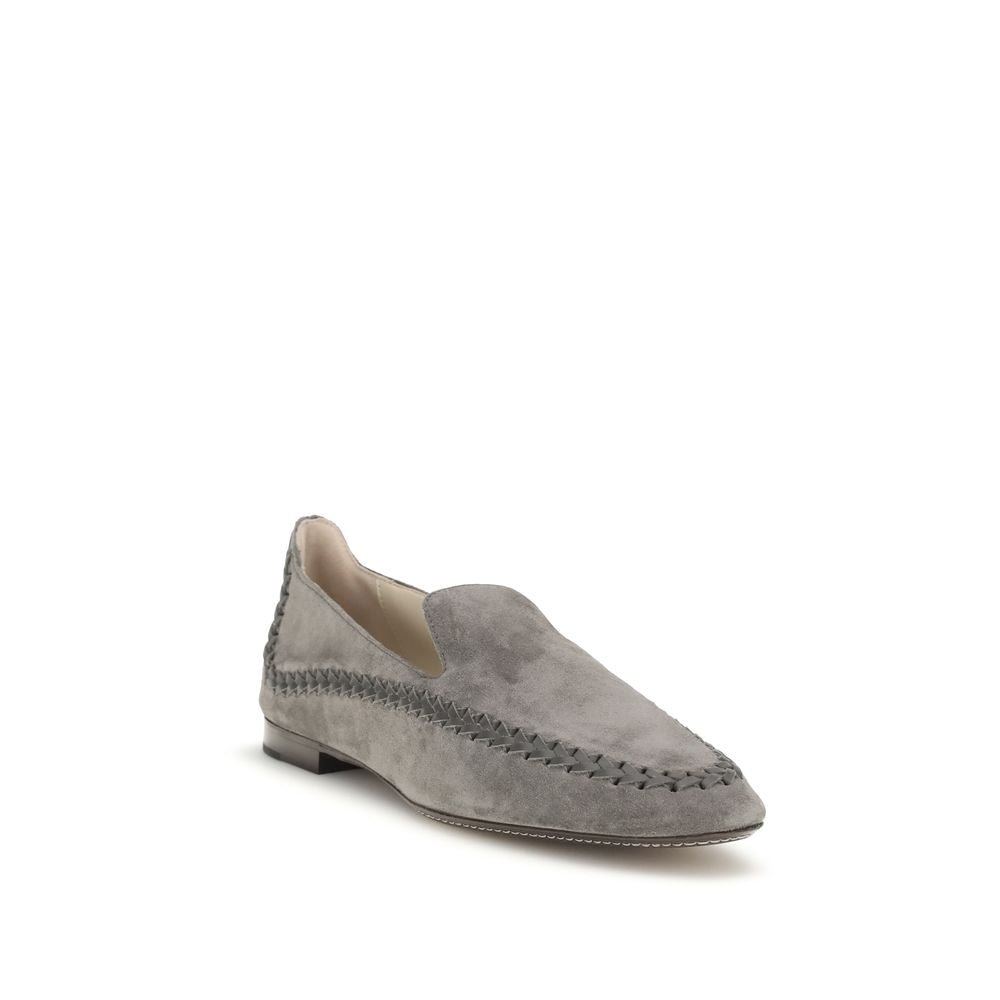 Giorgio Armani Graue Kalbsleder Bos Taurus Slipper-Loafer