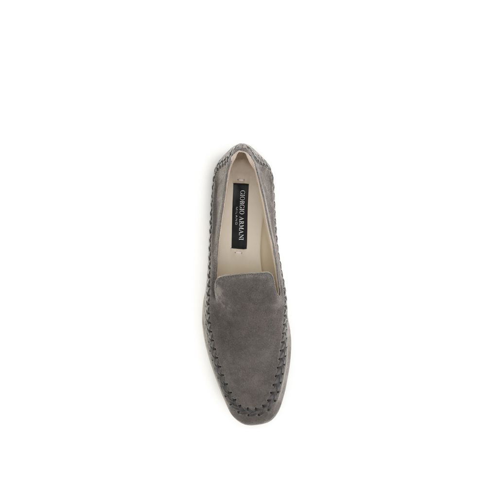 Giorgio Armani Graue Kalbsleder Bos Taurus Slipper-Loafer