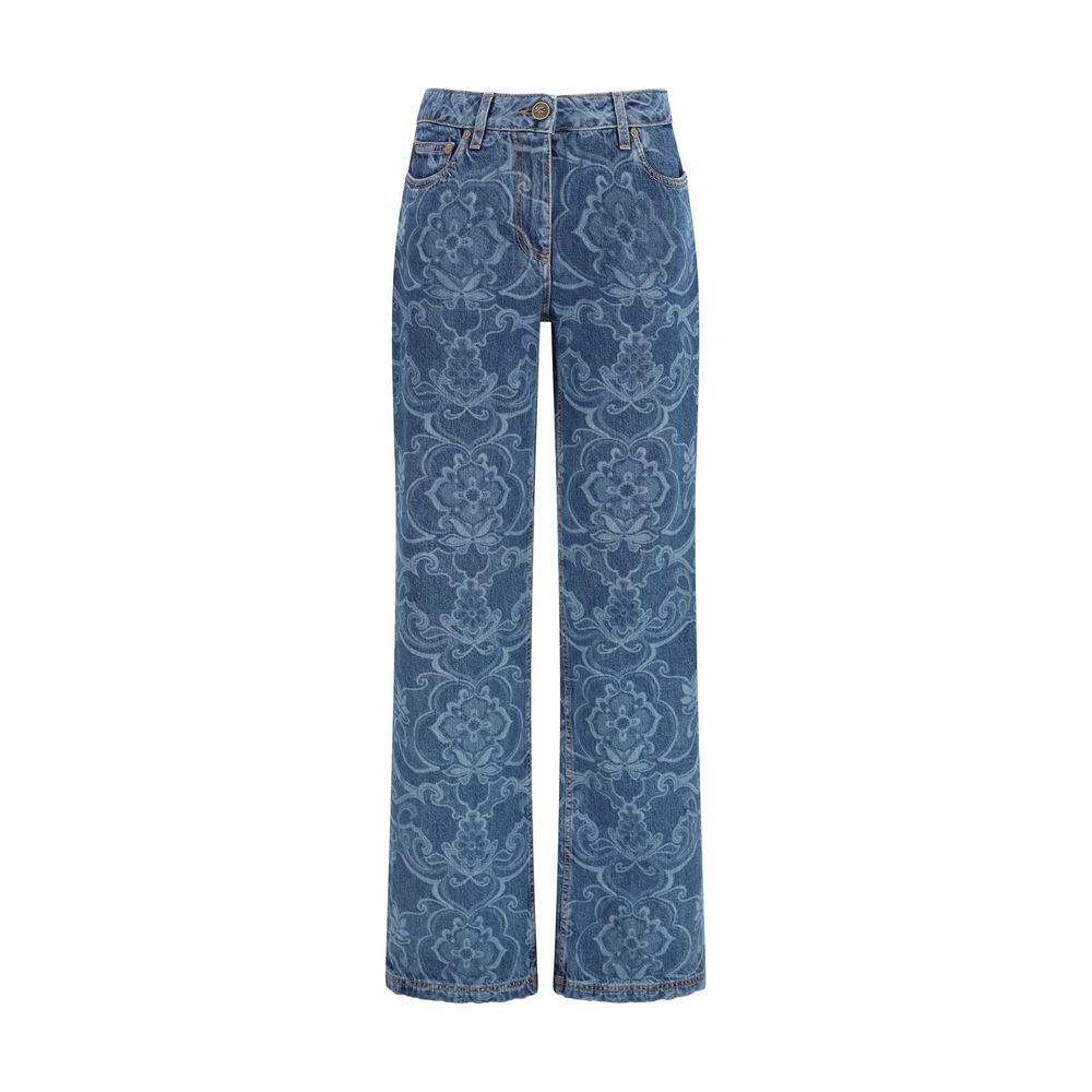 Etro Blaue Baumwoll-Jeans mit ausgestelltem Bein