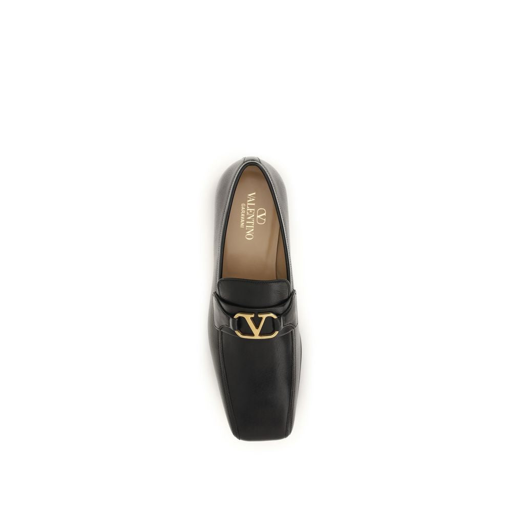 Valentino Garavani Schwarze Loafer aus Ziegenleder zum Hineinschlüpfen