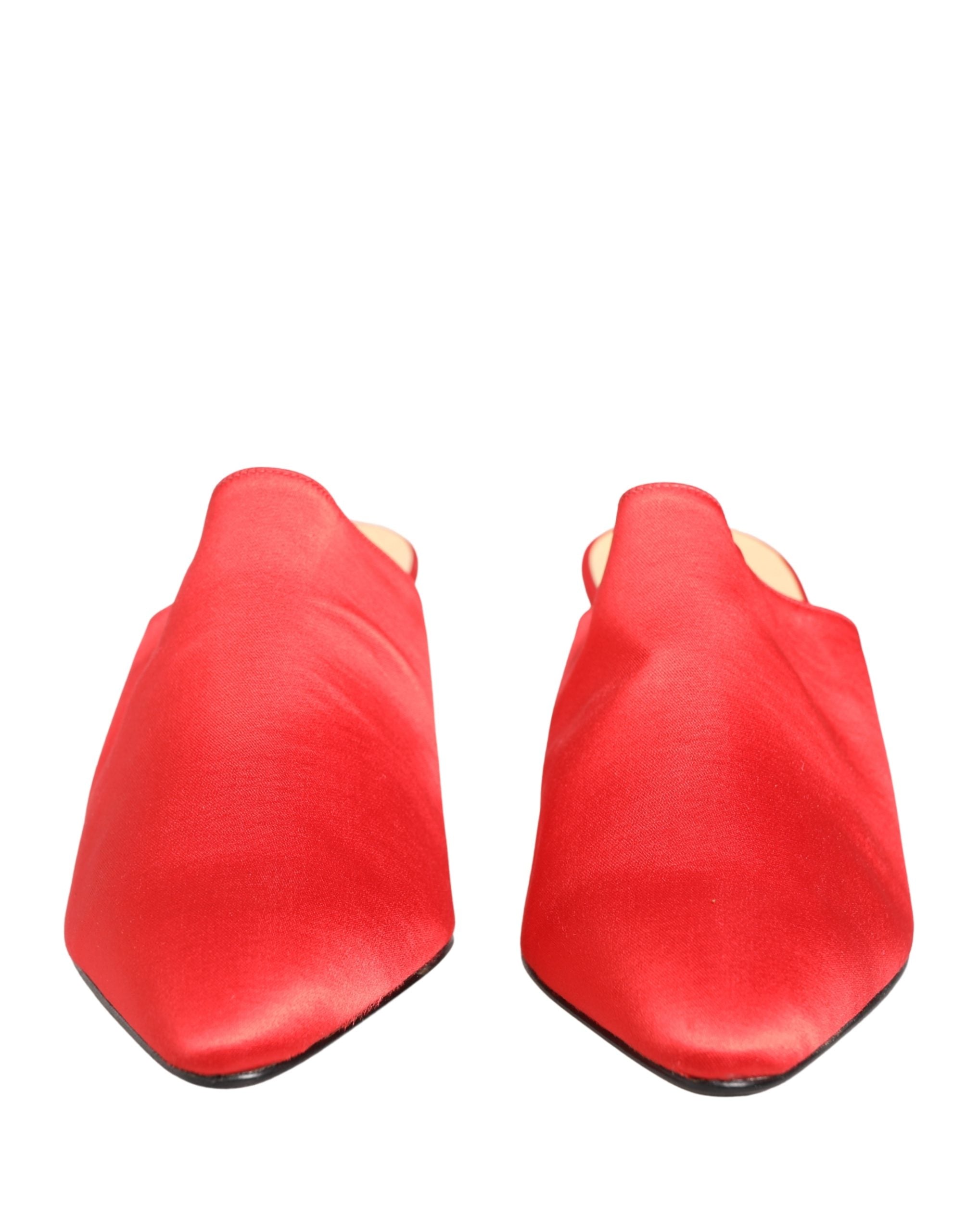 Dolce & Gabbana Rote Wildleder-Mules mit Absatz