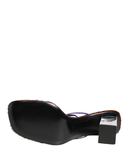 Dolce & Gabbana Silberne Blockabsatz-Sandalen zum Hineinschlüpfen
