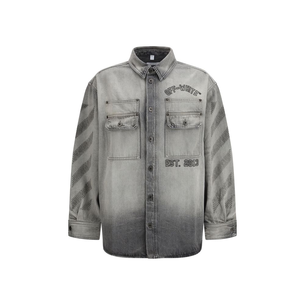 Off-White Graues Denim-Hemd