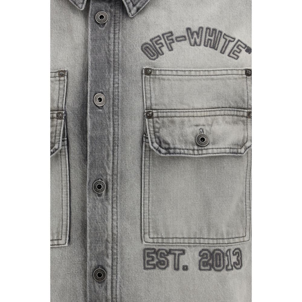 Off-White Graues Denim-Hemd