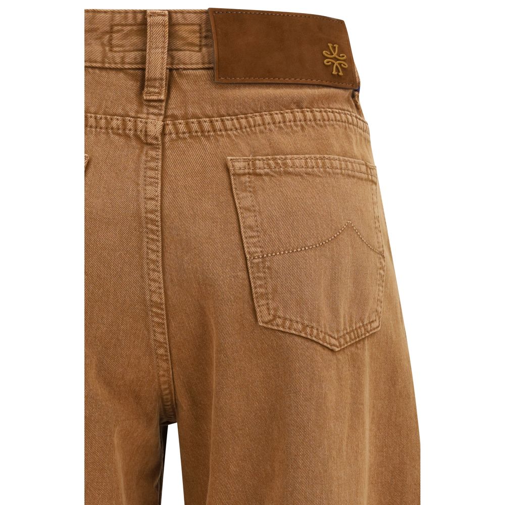 Jacob Cohen Braune Baumwolljeans im Relaxed Fit