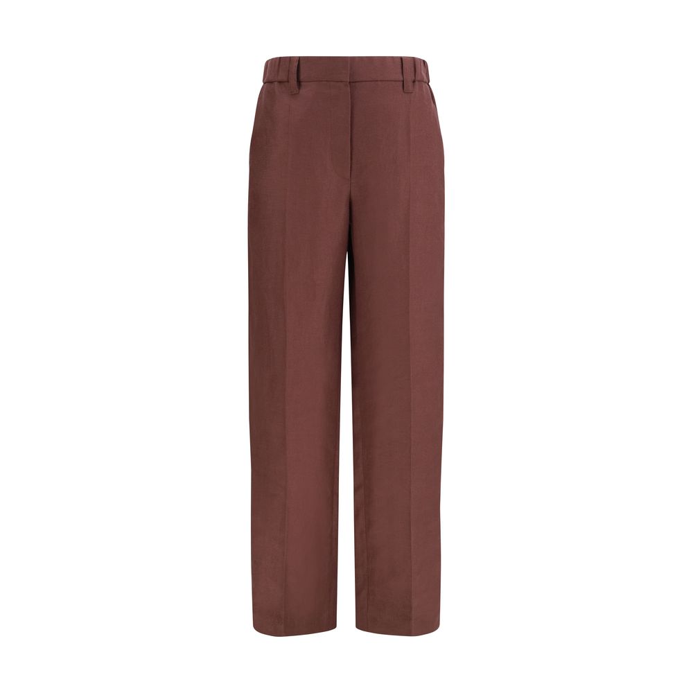 Brunello Cucinelli Braune Leinenhose im Casual-Look