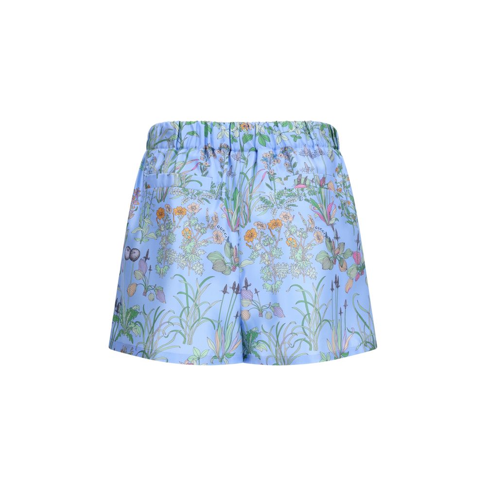 Gucci Blaue Seiden-Shorts