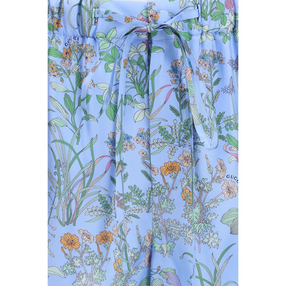 Gucci Blaue Seiden-Shorts