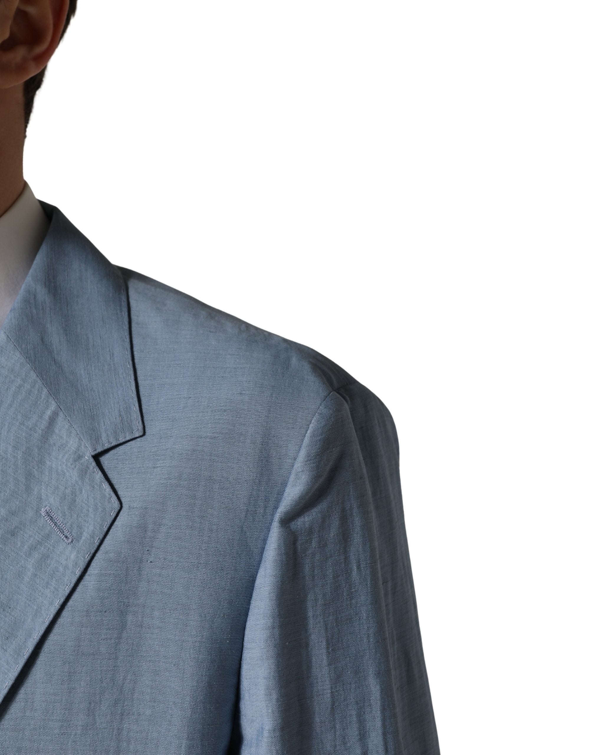 Dolce & Gabbana Hellblaue einreihige Herrenjacke Blazer