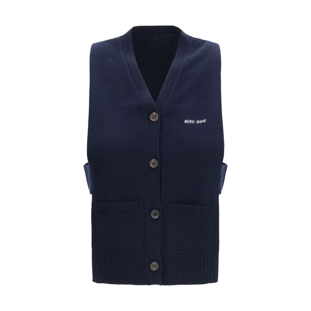 Miu Miu Blauer Kaschmir-Strickweste