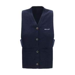 Miu Miu Blauer Kaschmir-Strickweste