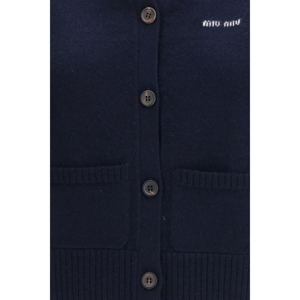 Miu Miu Blauer Kaschmir-Strickweste