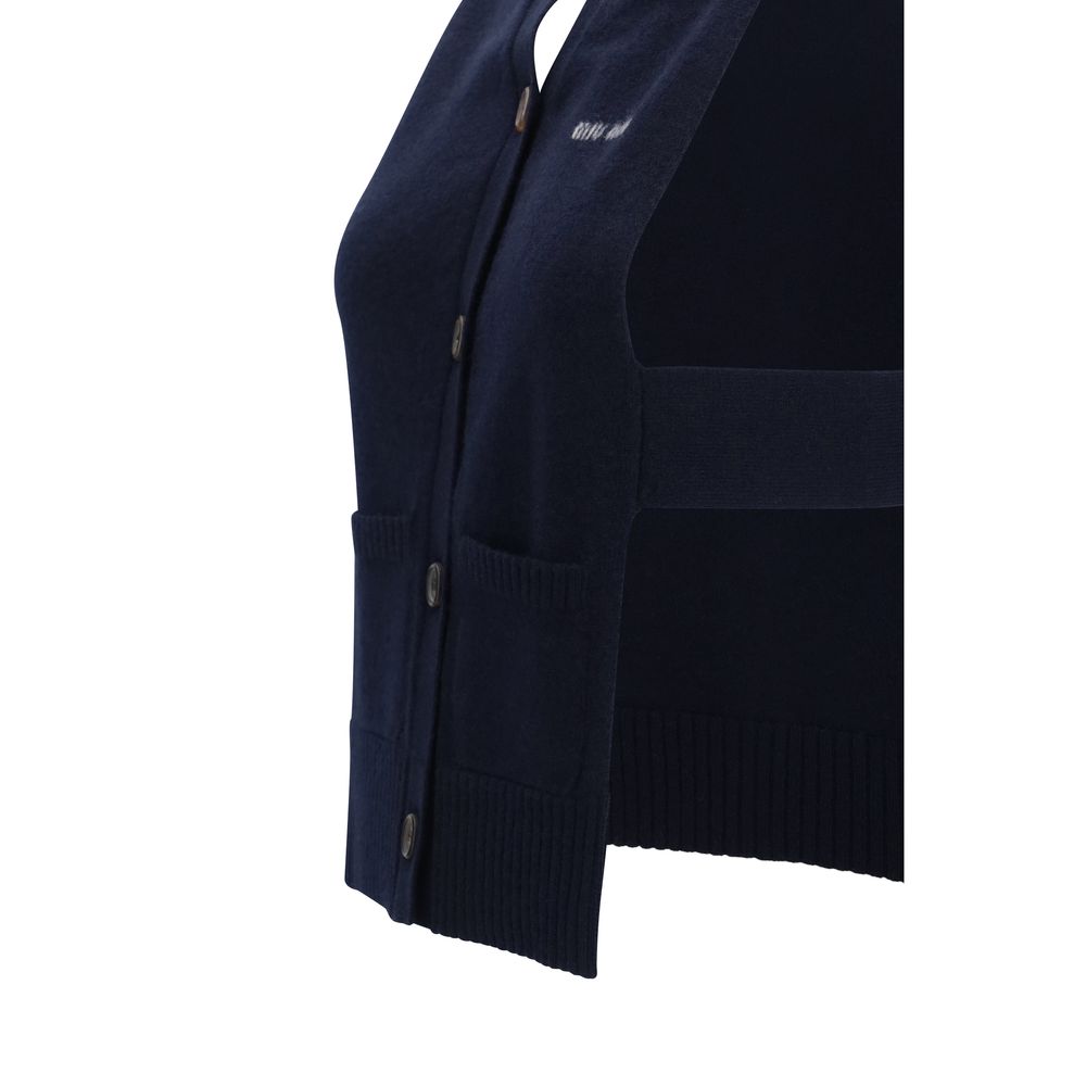 Miu Miu Blauer Kaschmir-Strickweste