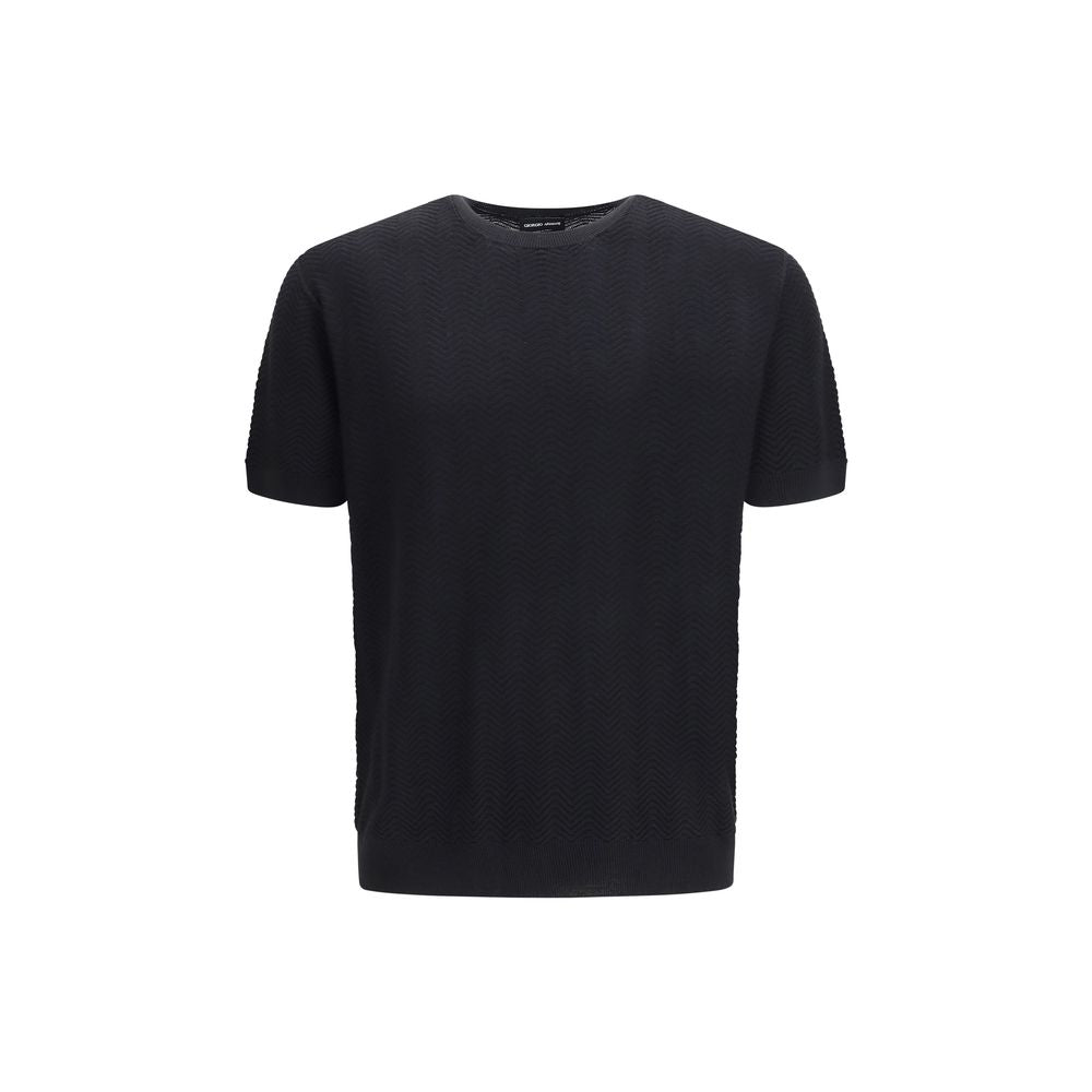 Giorgio Armani Schwarzer Seidenpullover