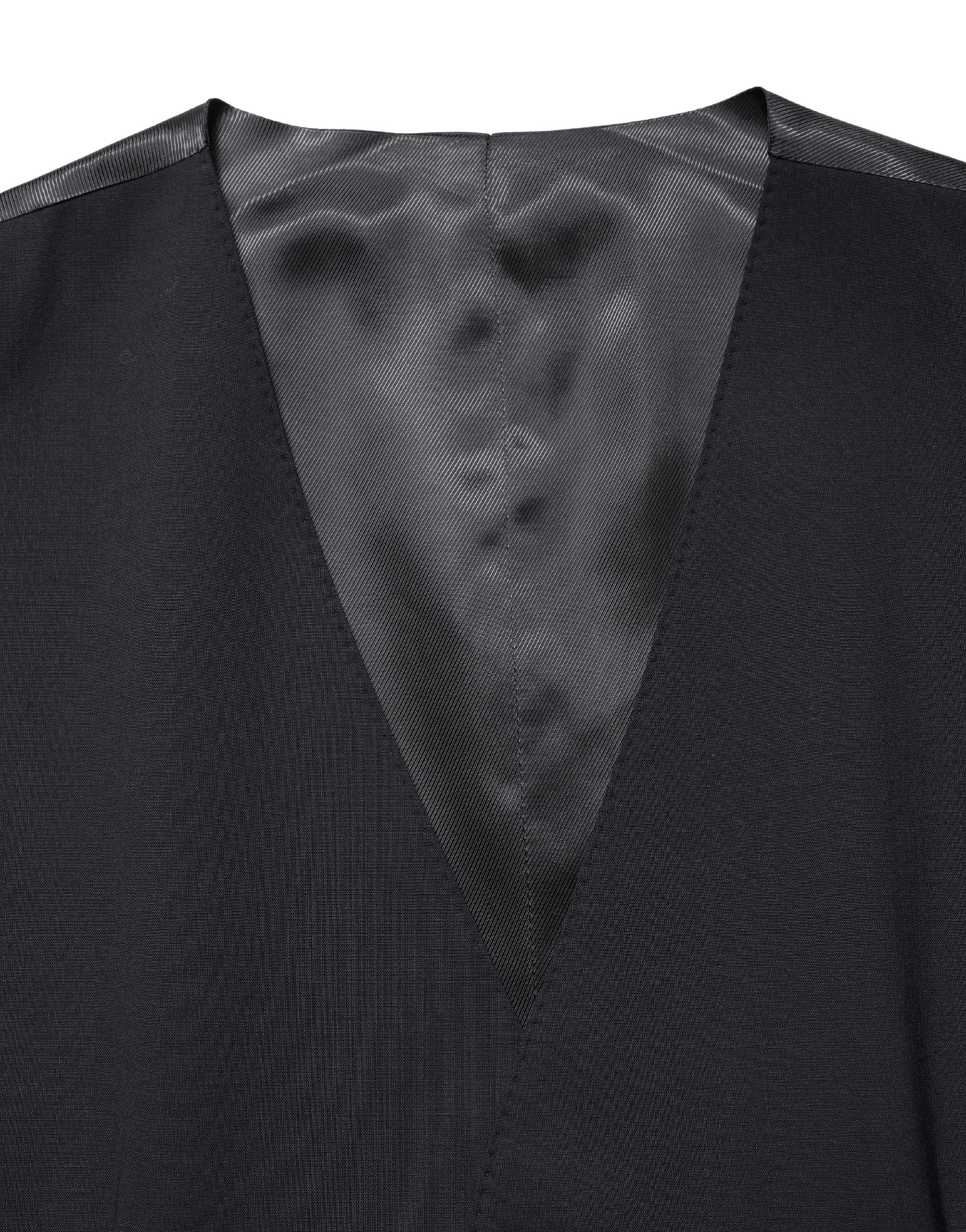 Dolce & Gabbana Schwarze Wollweste mit schmaler Passform