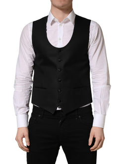 Dolce & Gabbana Schwarze Weste mit Streifen, einreihig