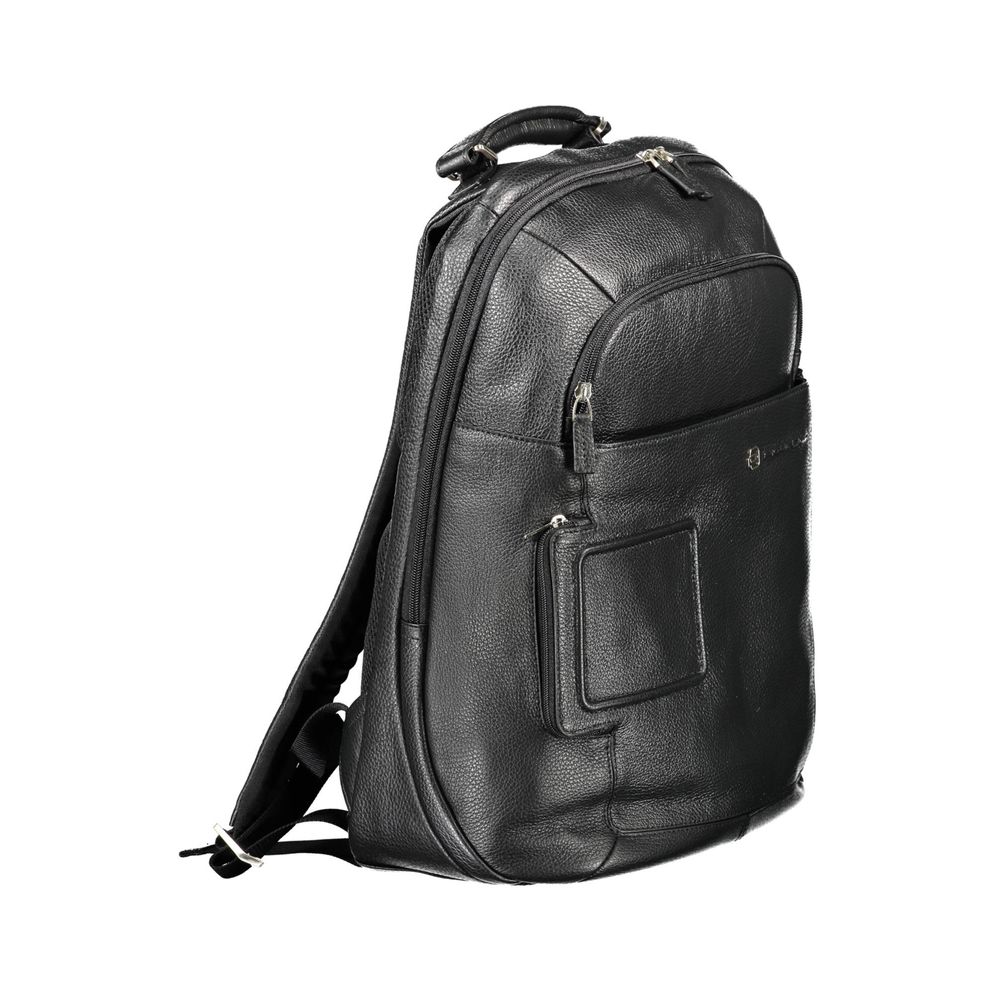 Piquadro Schwarzer Leder-Rucksack für Herren