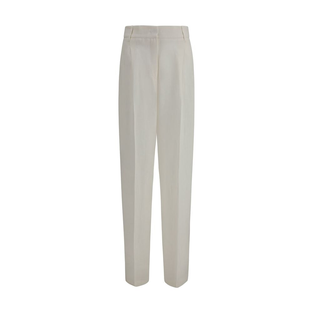 Max Mara Weiße Leinen-Freizeithose