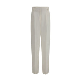 Max Mara Weiße Leinen-Freizeithose