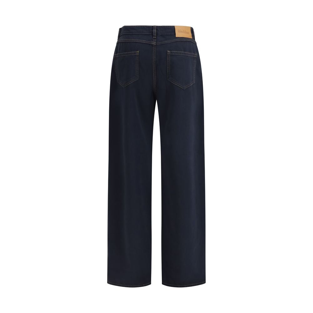 Max Mara Blaue Baumwoll-Freizeithose