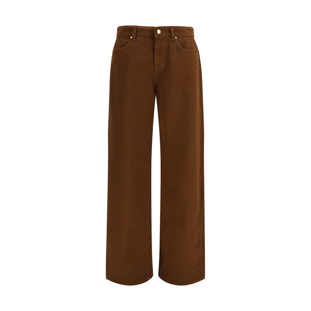 Max Mara Braune Baumwoll-Freizeithose