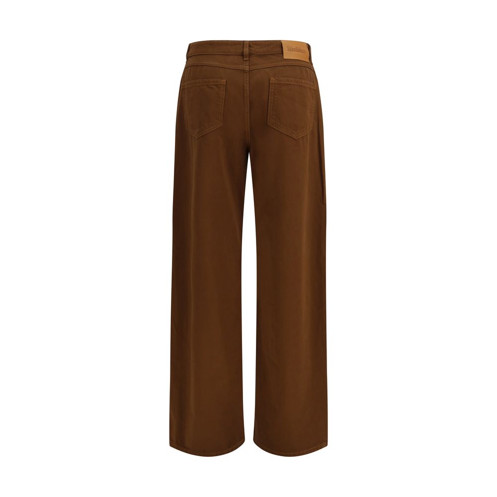 Max Mara Braune Baumwoll-Freizeithose
