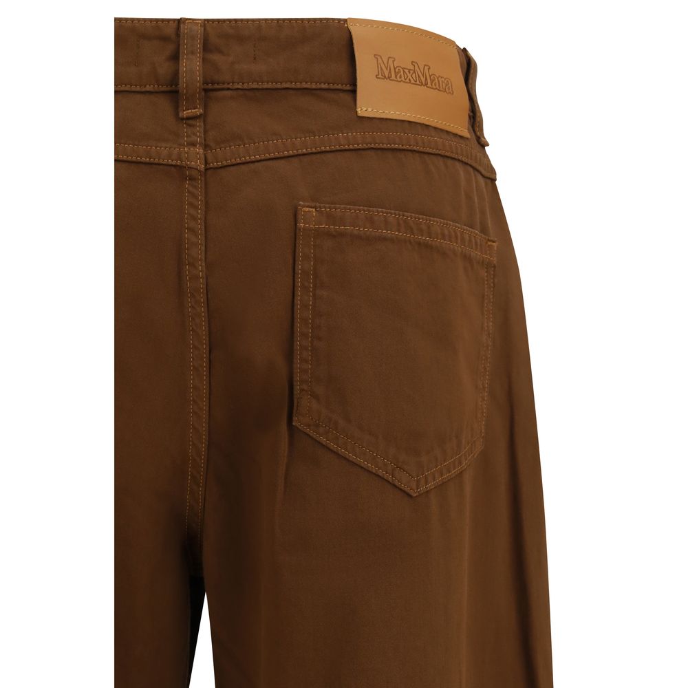 Max Mara Braune Baumwoll-Freizeithose