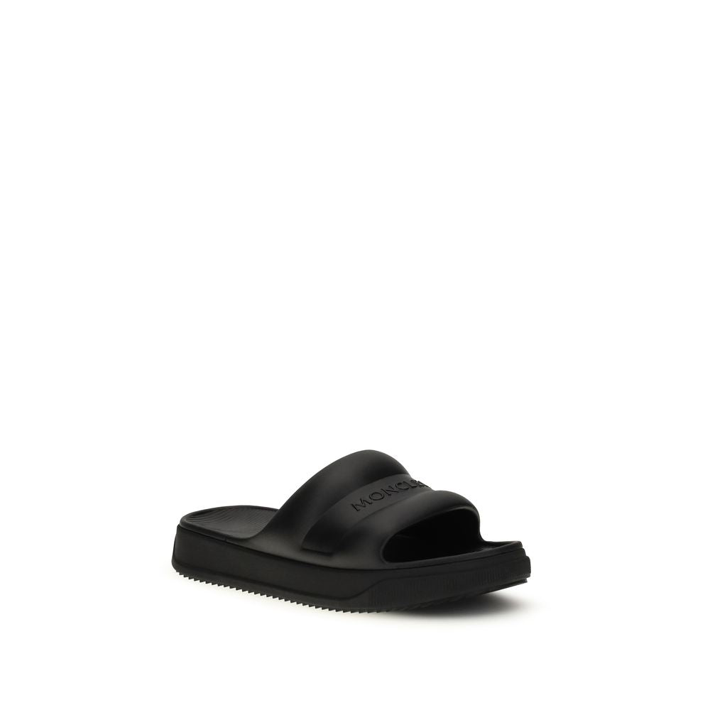 Moncler Schwarze Gummisandalen