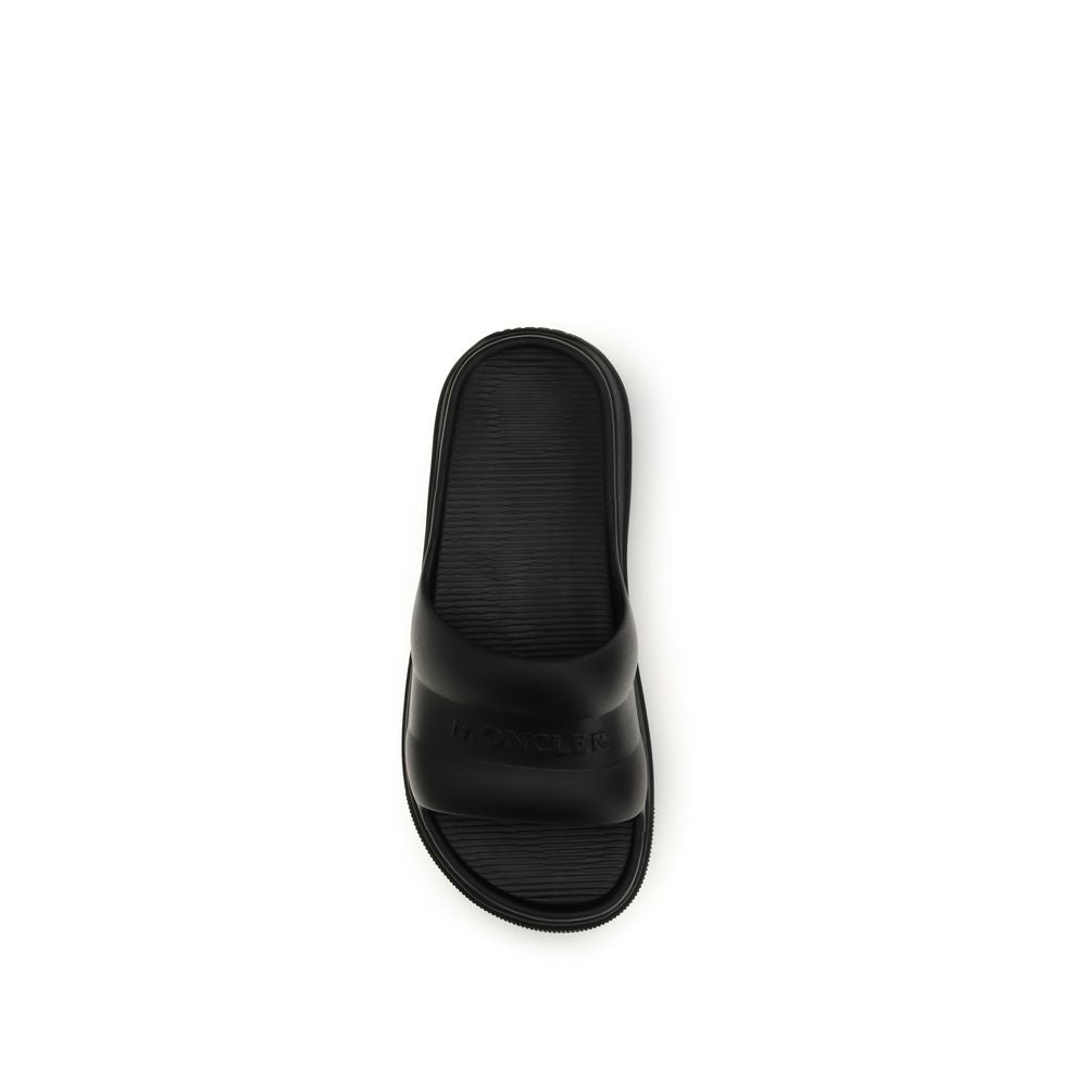Moncler Schwarze Gummisandalen