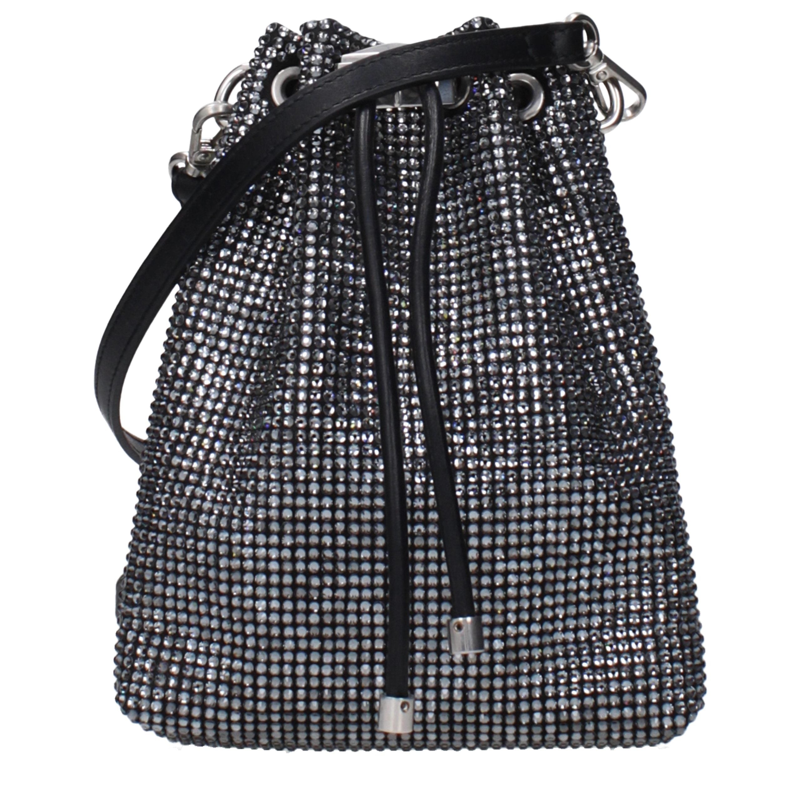 Jimmy Choo Schwarze Satin-Umhängetasche