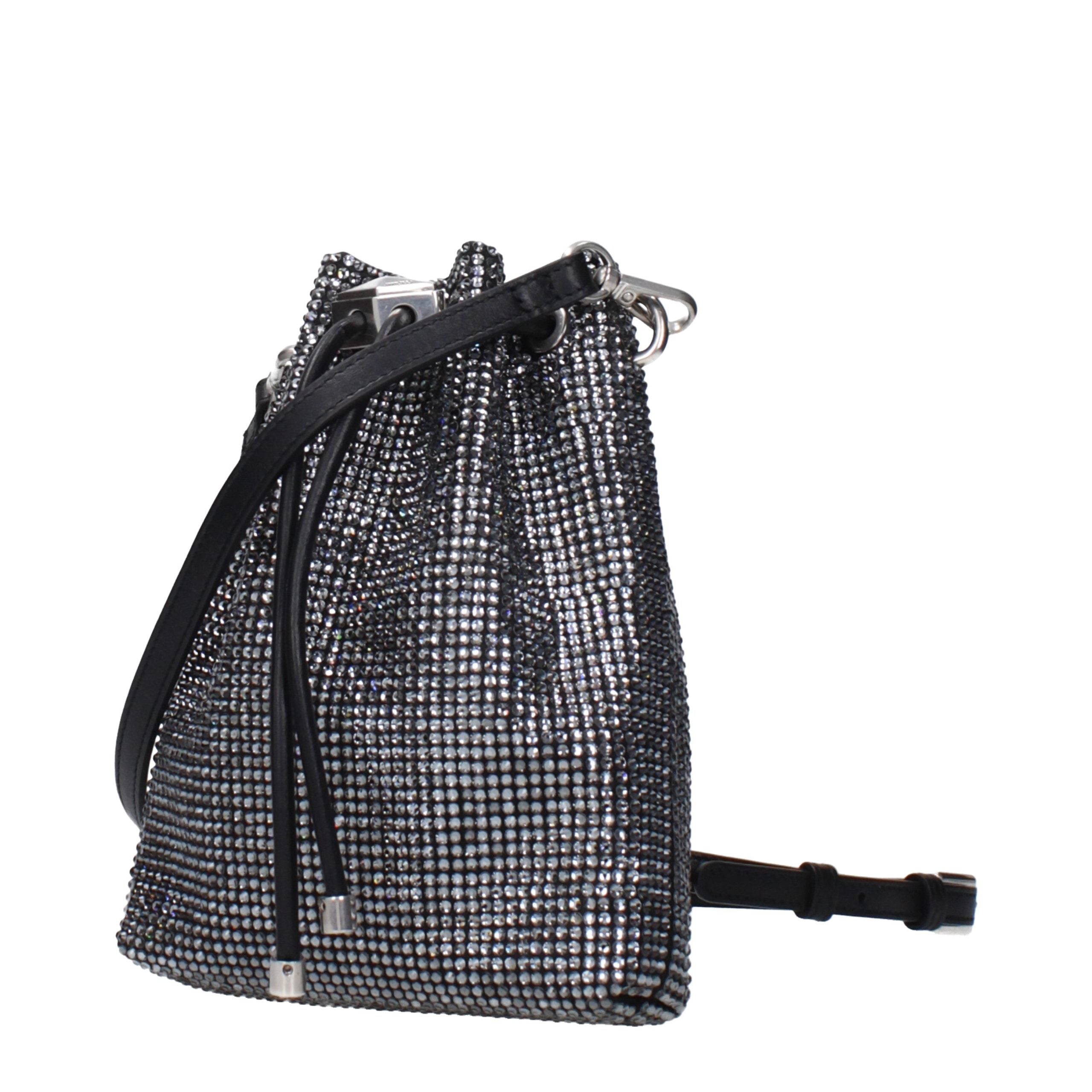 Jimmy Choo Schwarze Satin-Umhängetasche
