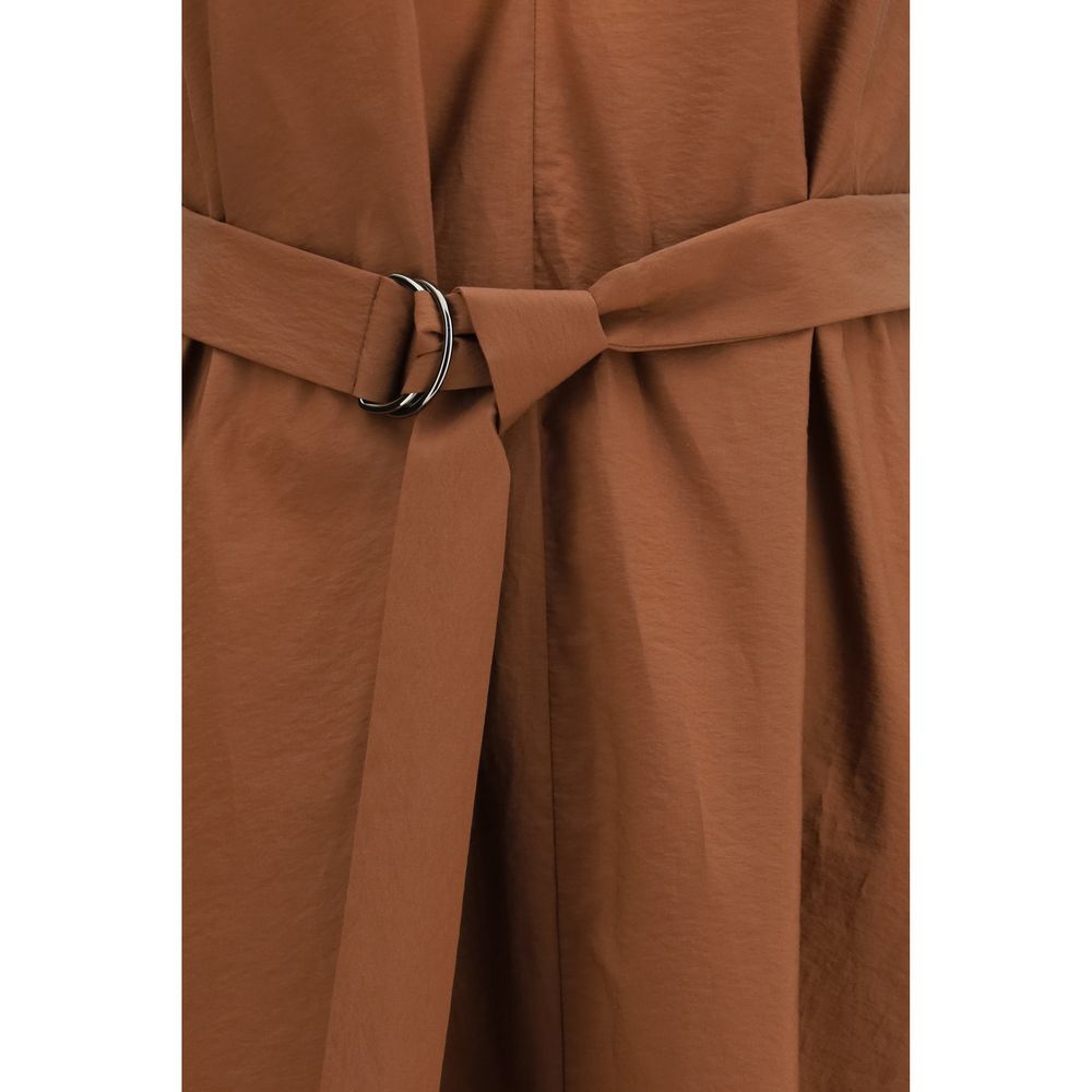 Brunello Cucinelli Braunes Polyamid Freizeitkleid