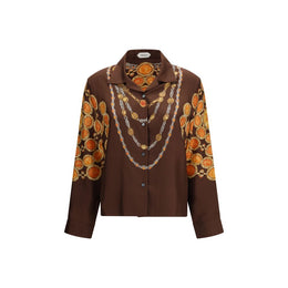 Versace Hemd mit braunem Stoffmuster