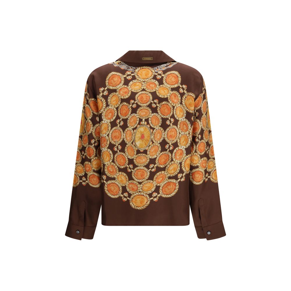 Versace Hemd mit braunem Stoffmuster