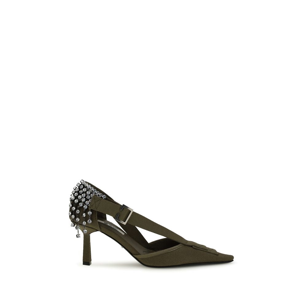 Prada Zweifarbige High Heel Pumps aus Baumwolle