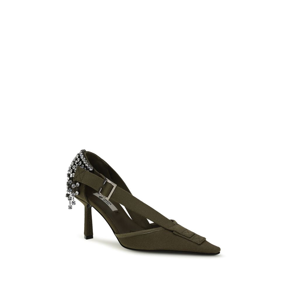 Prada Zweifarbige High Heel Pumps aus Baumwolle