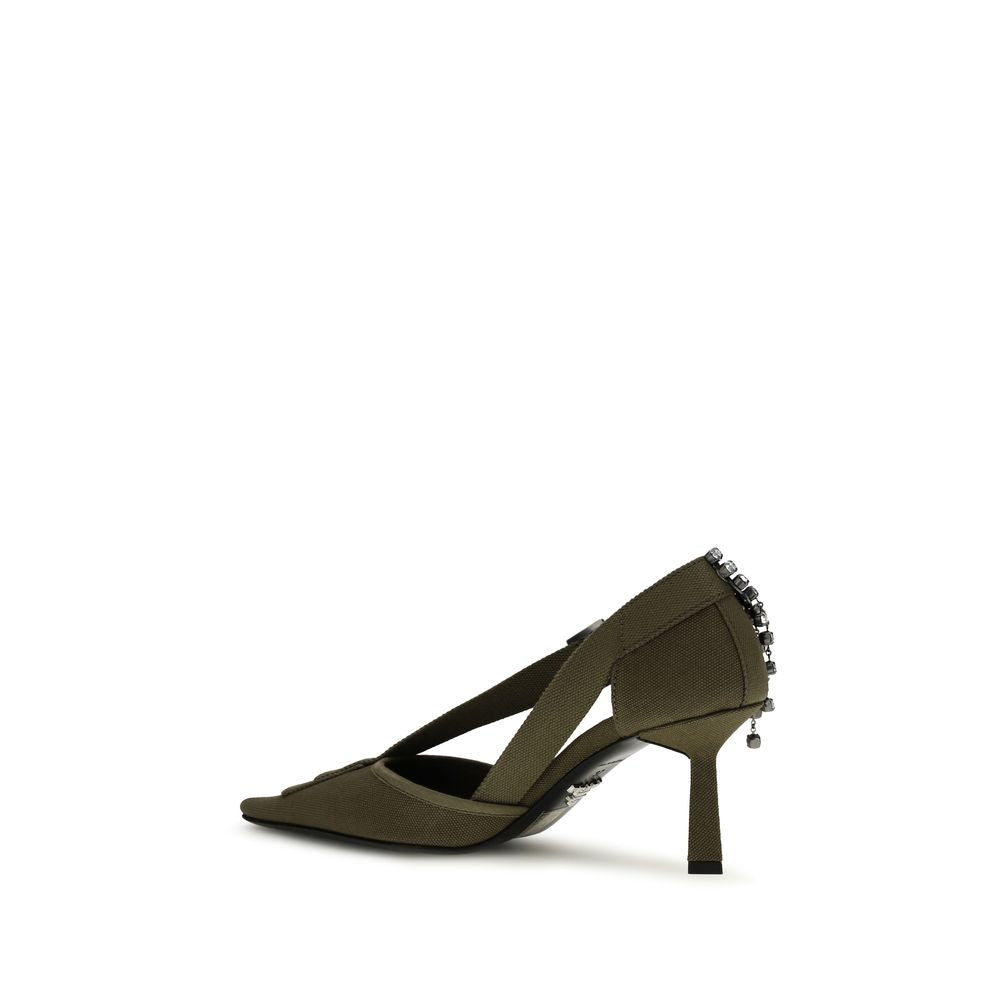Prada Zweifarbige High Heel Pumps aus Baumwolle
