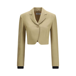 Max Mara Beige Leinen-Denimjacke