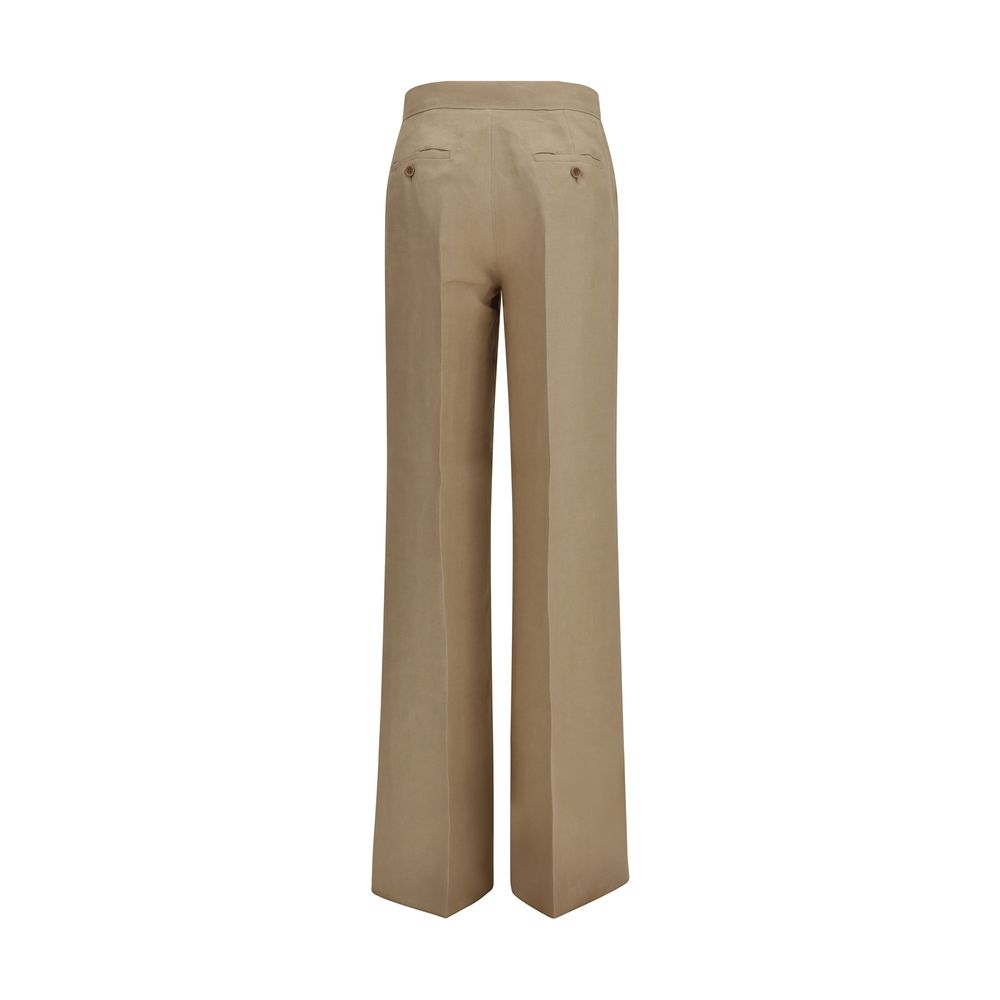 Max Mara Beige Leinen Freizeithose