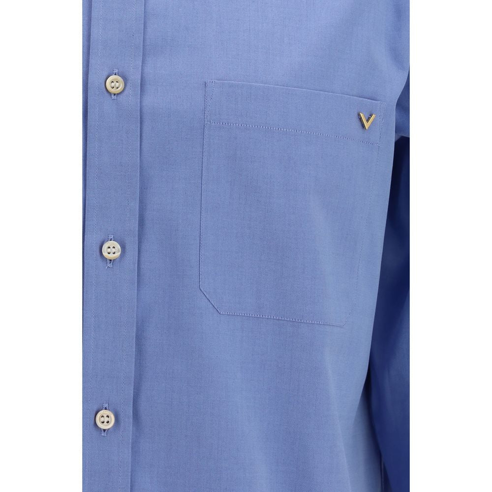 Valentino Garavani Blaues Baumwollhemd
