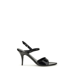 Balenciaga Schwarze Bos Taurus Kalbsleder-Sandalen mit Stilettoabsatz