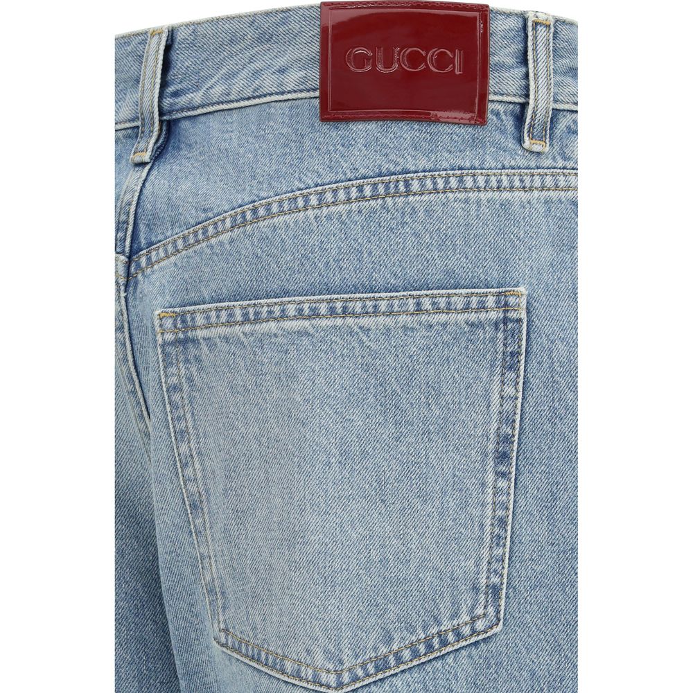Gucci Blaue Jeans aus Baumwolle im geraden Schnitt